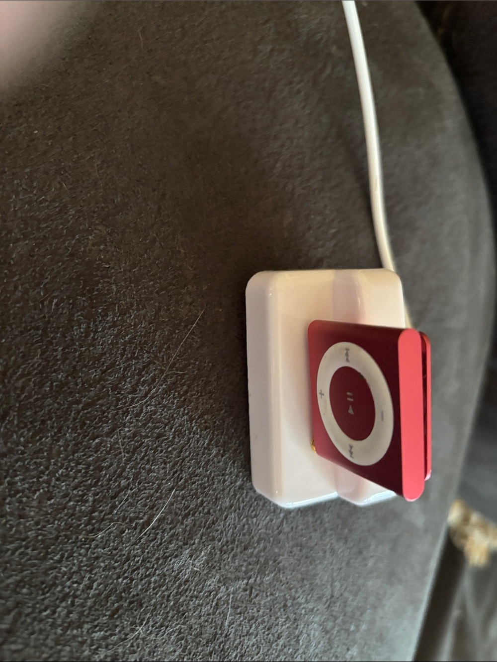 Apple Red and White iPod Shuffle with Dock